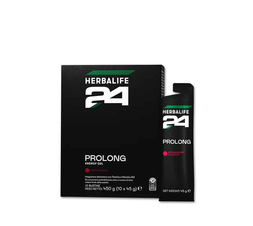 Herbalife24 Prolong Energy Gel Fragola, confezione da 10 bustine