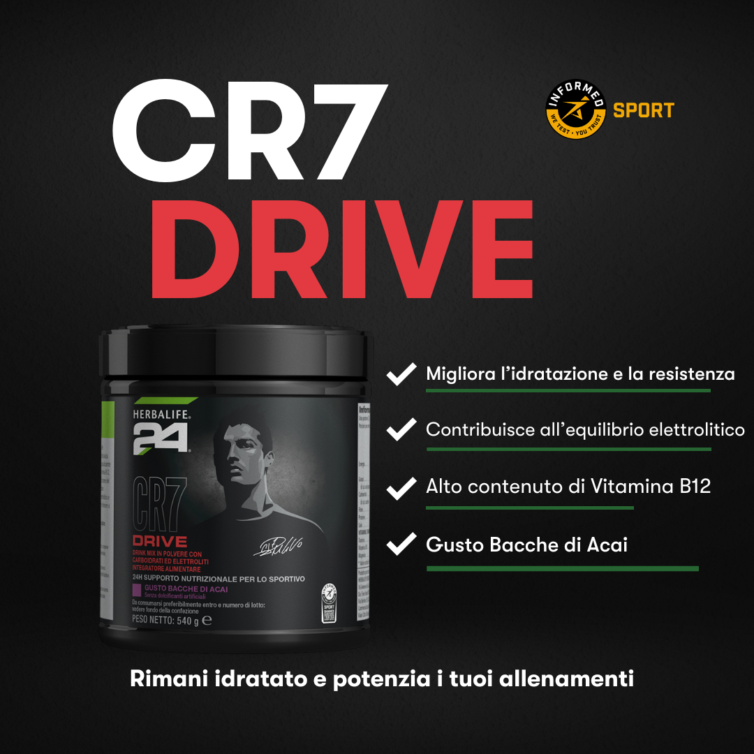 Herbalife24 CR7 Drive Bacche di Açaí 540 g, confezione italiana e benefici per lo sport