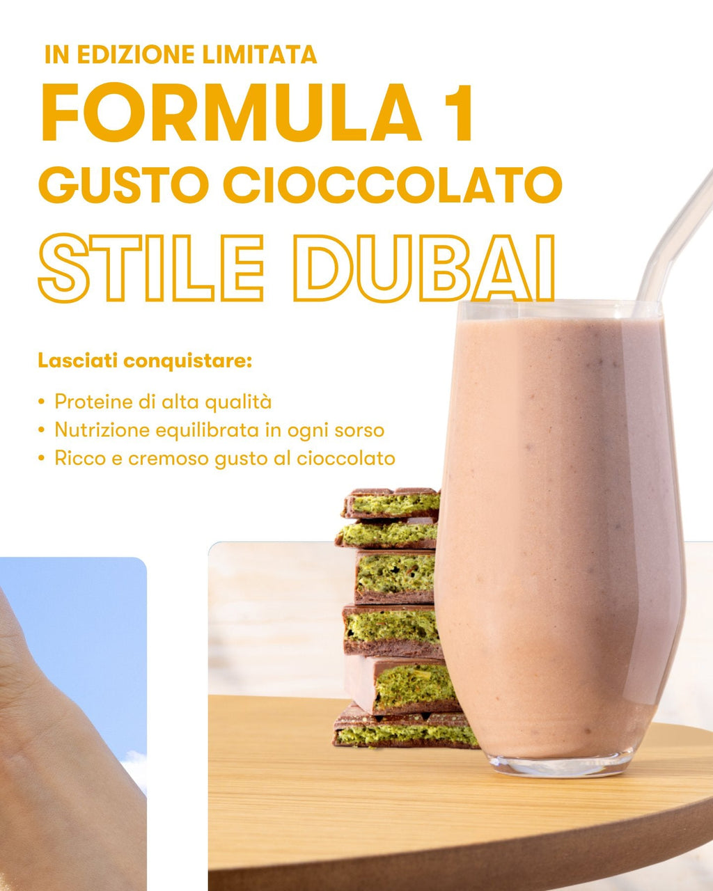 Formula 1 Herbalife gusto cioccolato stile Dubai, bevanda preparata e caratteristiche