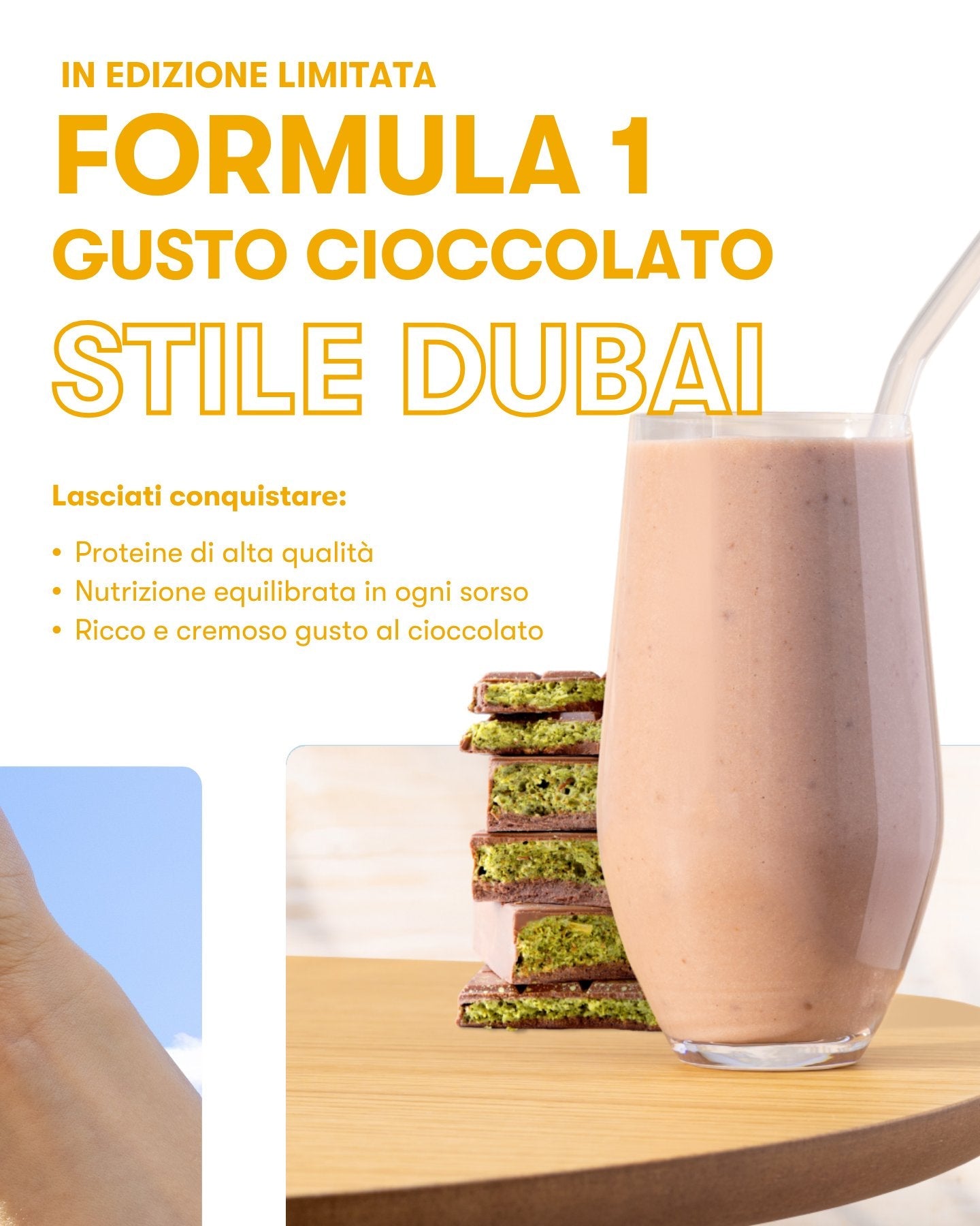 Formula 1 Herbalife gusto cioccolato stile Dubai, bevanda preparata e caratteristiche