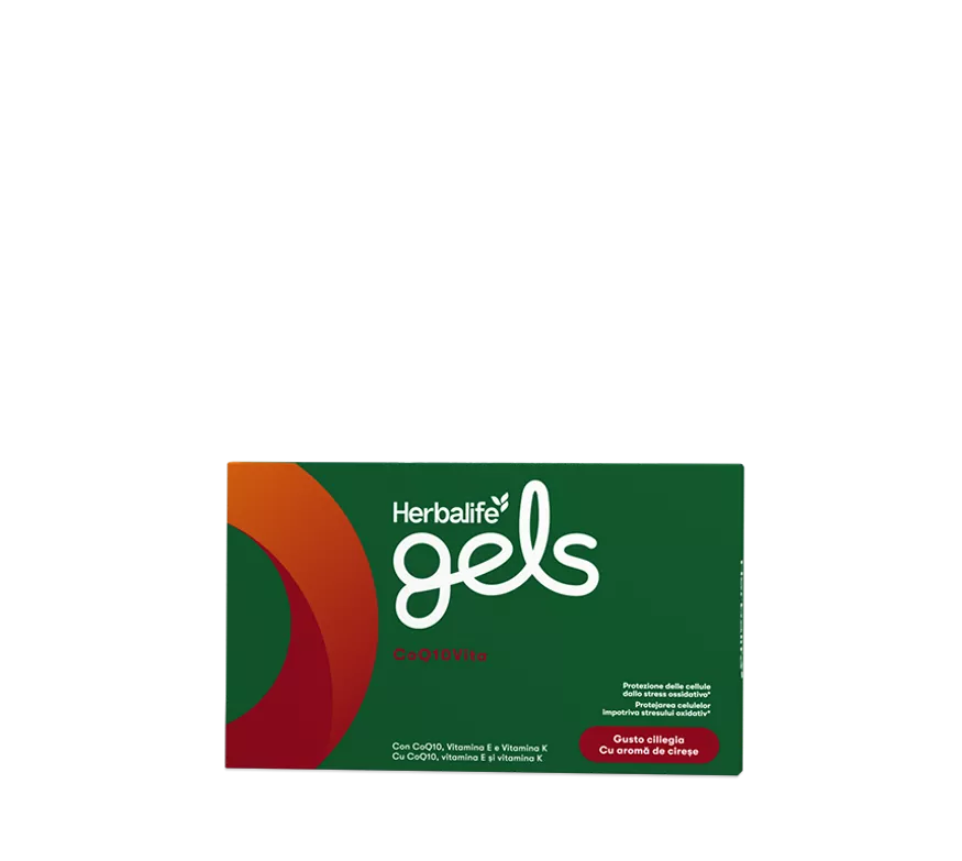 Herbalife Gels CoQ10Vita gusto ciliegia, confezione italiana da 30 gelatine