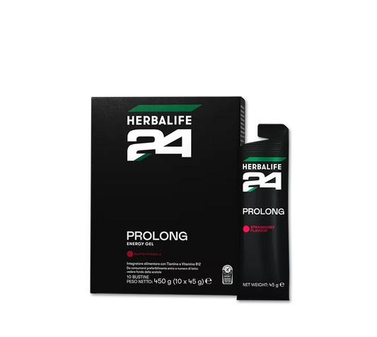 Herbalife24 Prolong Energy Gel gusto fragola, confezione italiana da 10 bustine