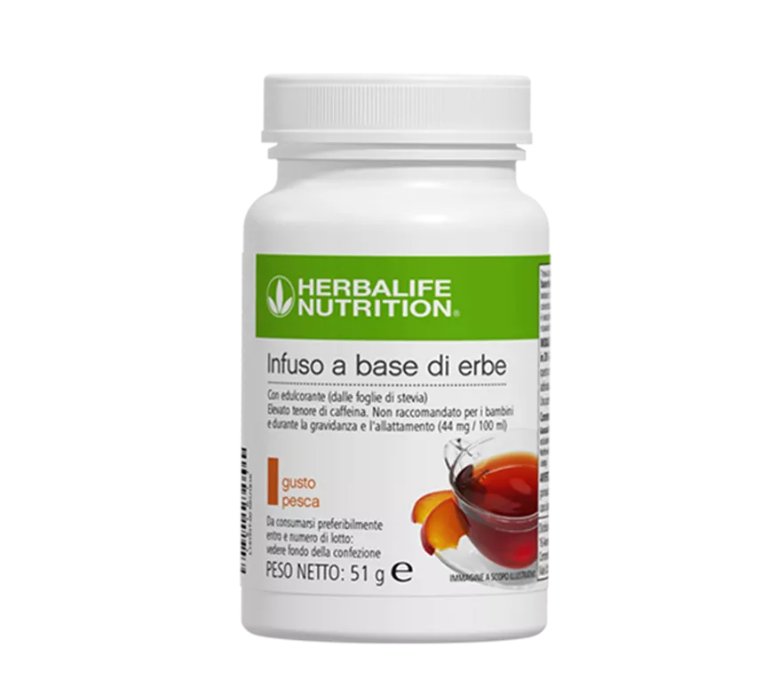 Infuso a Base di Erbe Herbalife gusto Pesca, confezione italiana da 51 g