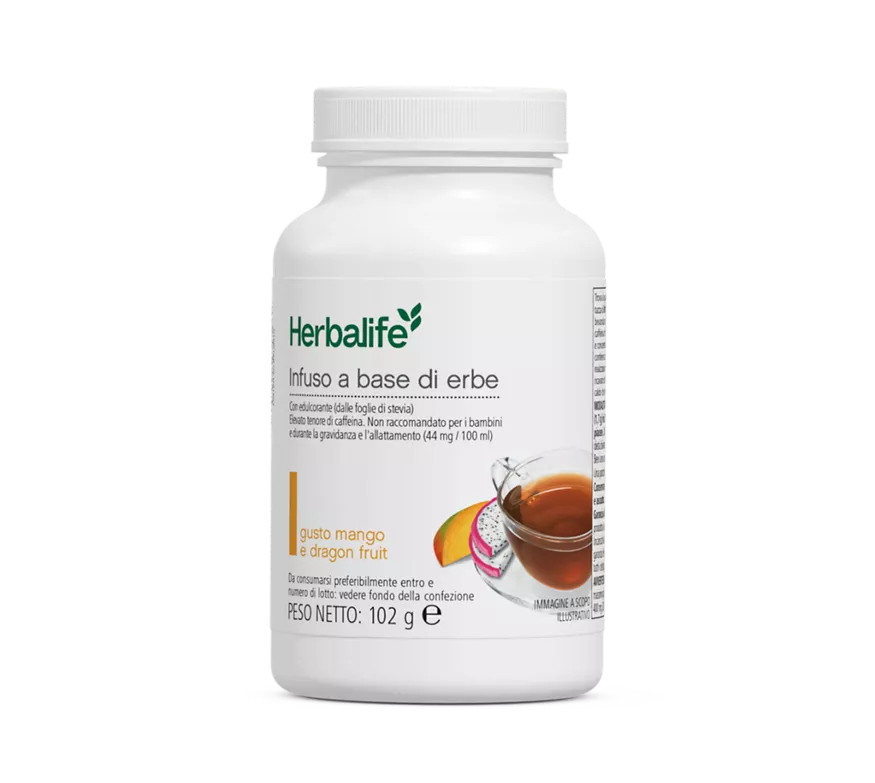 Infuso a Base di Erbe Herbalife gusto Mango e dragon fruit, confezione italiana da 102 g