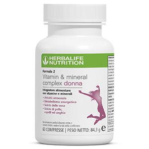 Formula 2 Vitamin & Mineral Complex Donna Herbalife, confezione italiana da 60 compresse