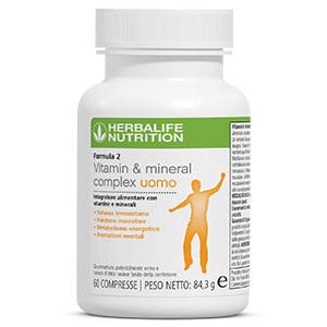 Formula 2 Vitamin & Mineral Complex Uomo Herbalife, confezione italiana da 60 compresse